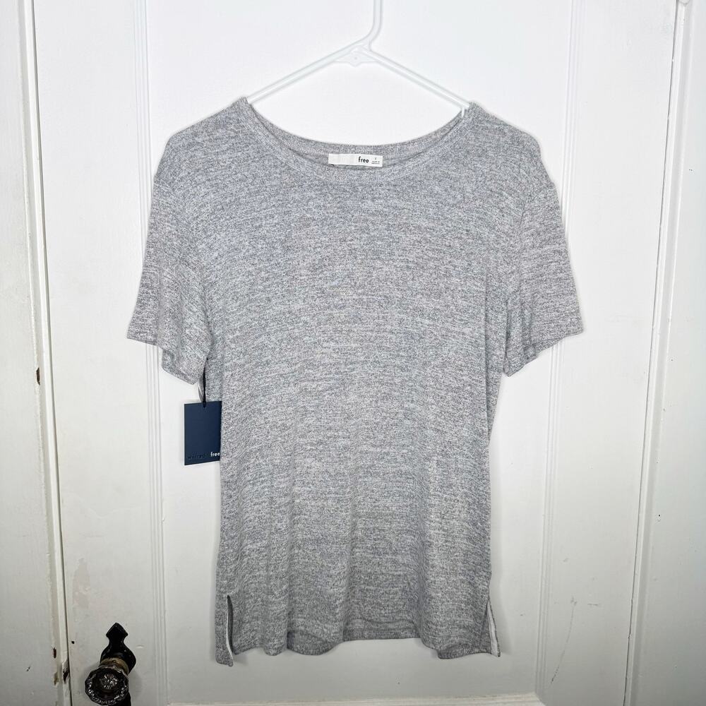 Wilfred Free Aritzia Heather White Divina Scoop Neck T-Shirt Layer Classic New S
